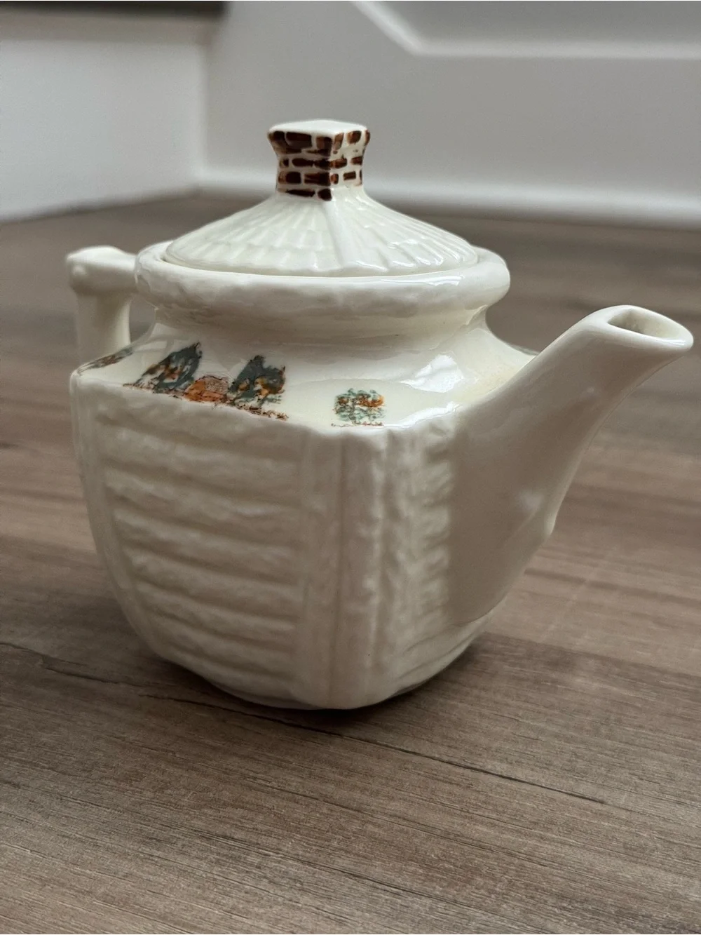 Vintage Porcelier Vitreous China Teapots Set of 2 Cottagecore Cream